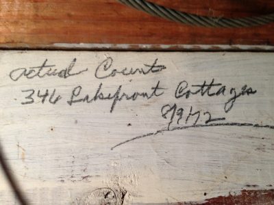 Bill Ligibel recorded the 1972 house count on an inside wall of his garage where it remains to this day