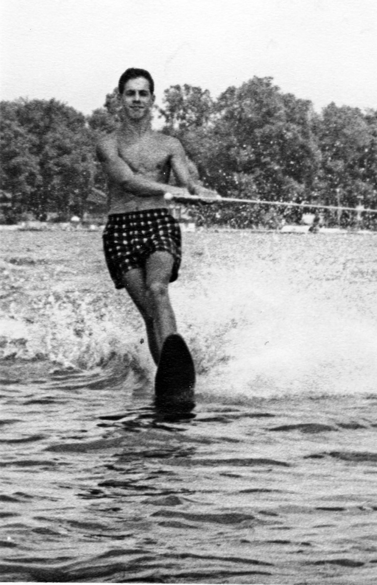 Bill Leutz on a slalom.  This photo was taken about three years after the formation of the Clark Lake Cricket Company.