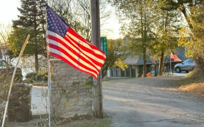 Flags at Clark Lake